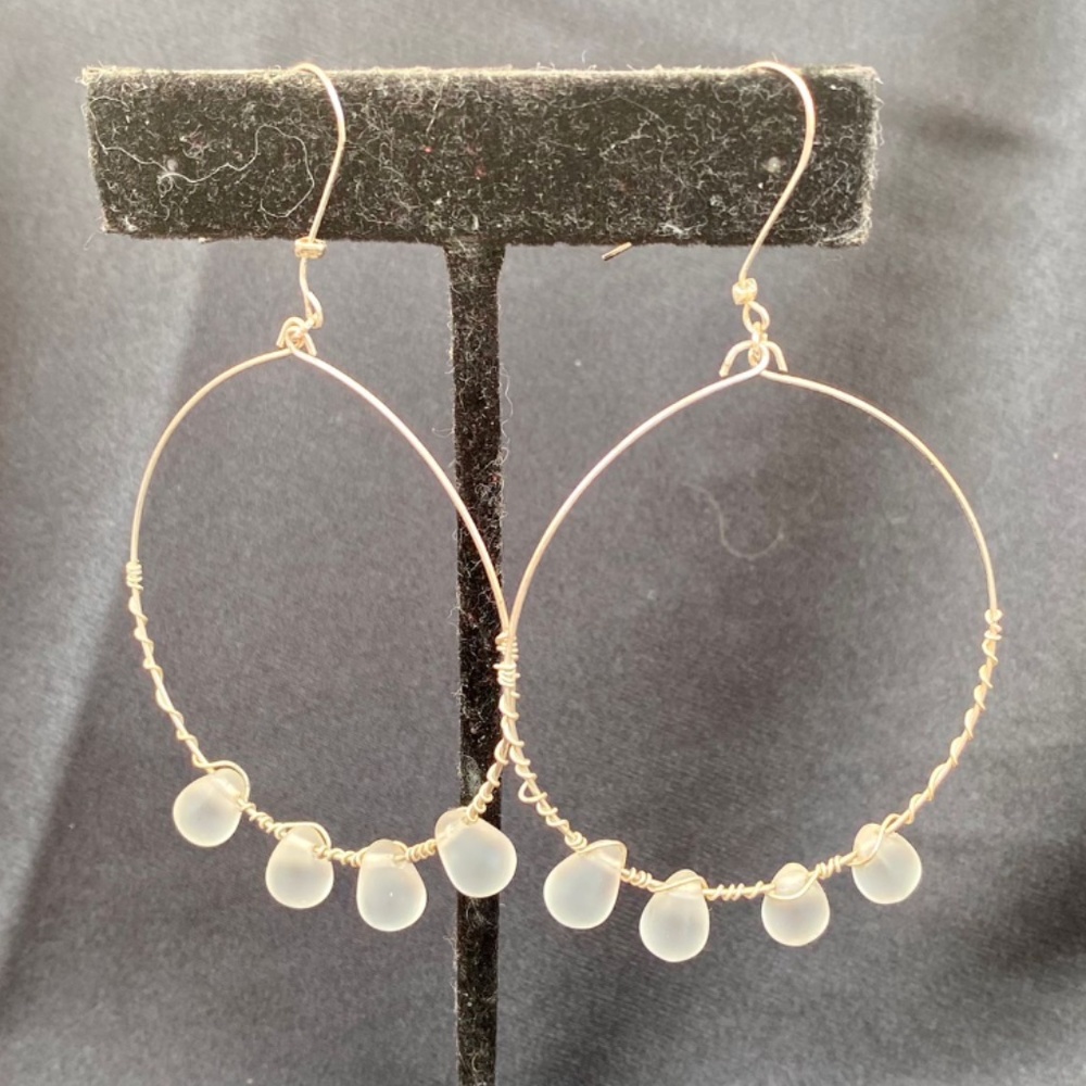 Crystal hoops earrings